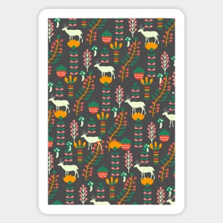 Joyful woodland with little deer Sticker